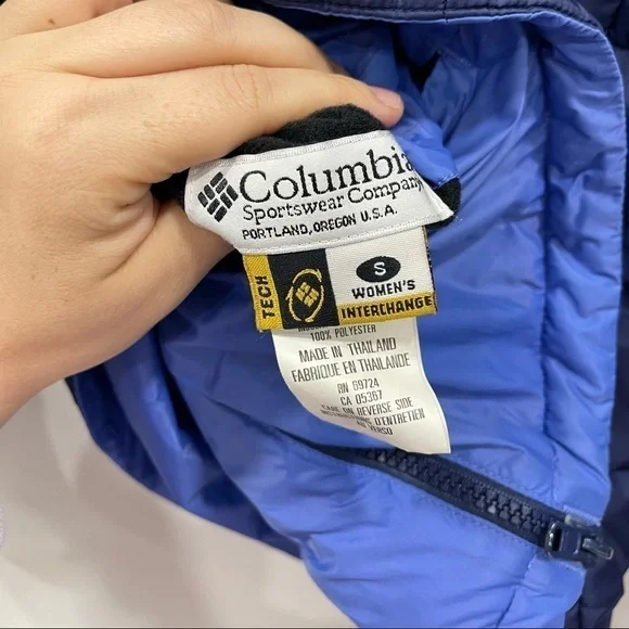 Columbia Women’s Reversible Tech Interchange Titanium Blue Size Small Winter - Picture 9 of 11